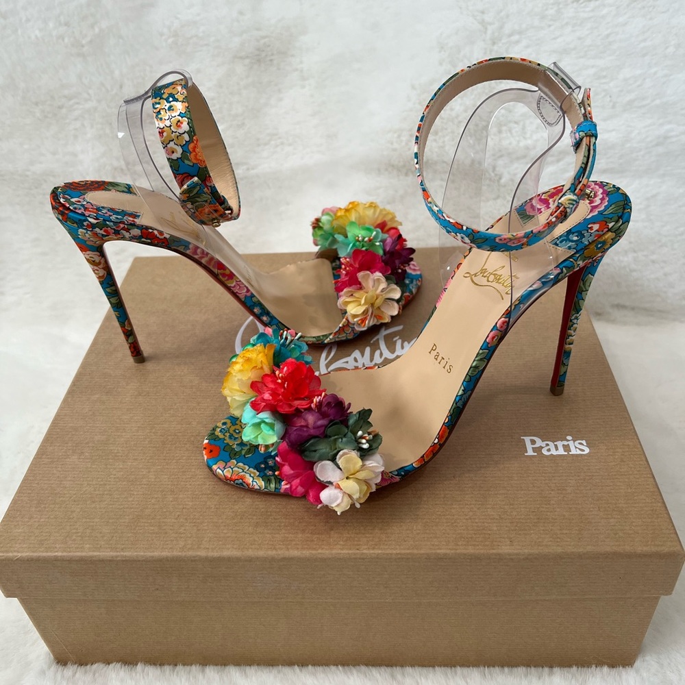 Christian Louboutin ARIELITA Floral Heel Size 38.5